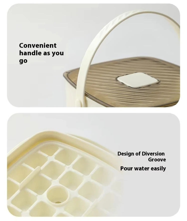New Large Capacity Food Grade Ice Box Ice Bucket Double-Layer Pressed Ice Cube Mold with Handle Drawer