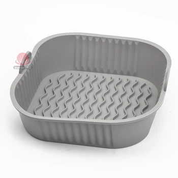 SHANSHI New Design Factory Hot Selling Square Foldable L Size silicone air fryer liner tray
