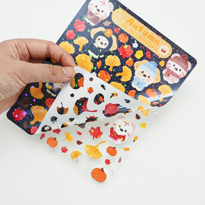 Custom Waterproof Anti Scratch Reflective Clear Backing Laminating 3D Puffy Demon Slayer Kiss Cut Sticker Sheet