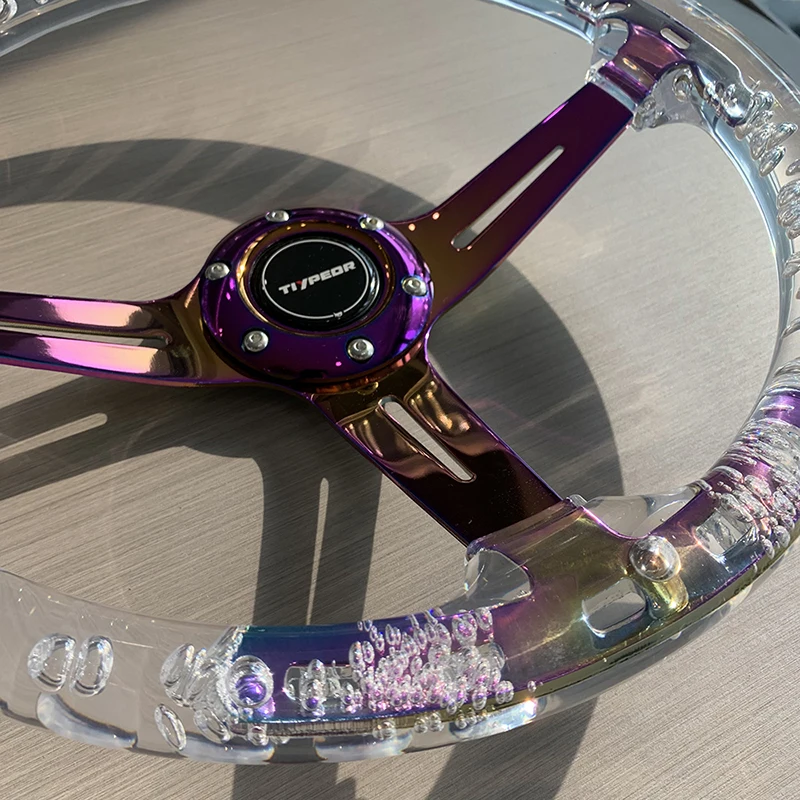Acrylic Crystal Bubble Racing Steering Wheel - Universal 3-Spoke