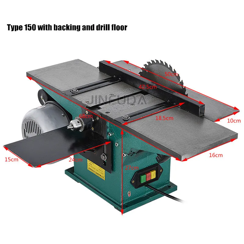 150 Multifunctional  Woodworking Planer Desktop Table Saw  Sanding Machine for Construction Work  Drilling Cutting and Planning