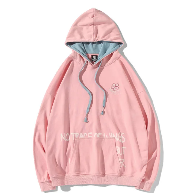 Оптовая продажа 2021 весенний дизайн персиковый цвет принт Свободный Повседневный Модный хлопковый пуловер оверсайз толстовка