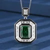 Ice Flower cut emerald pendant with chain