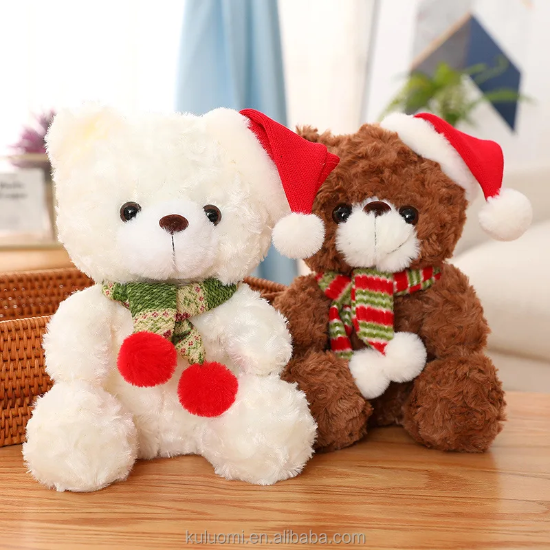 Christmas 9inch Small Teddy Bear Bulk Plush Toy Custom Stuffed Animal