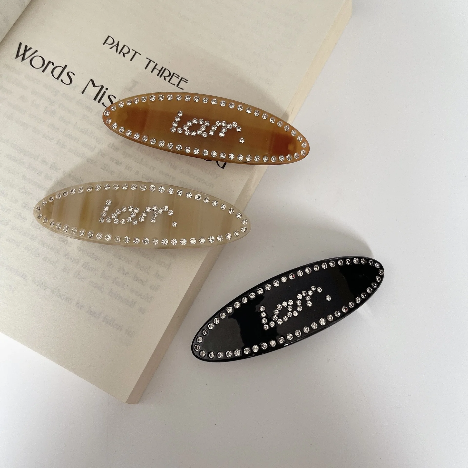 Yingjoy Korean Style Inlaid Sparkling Crystal Clips Acetic Acid Hair Barrettes for Girls