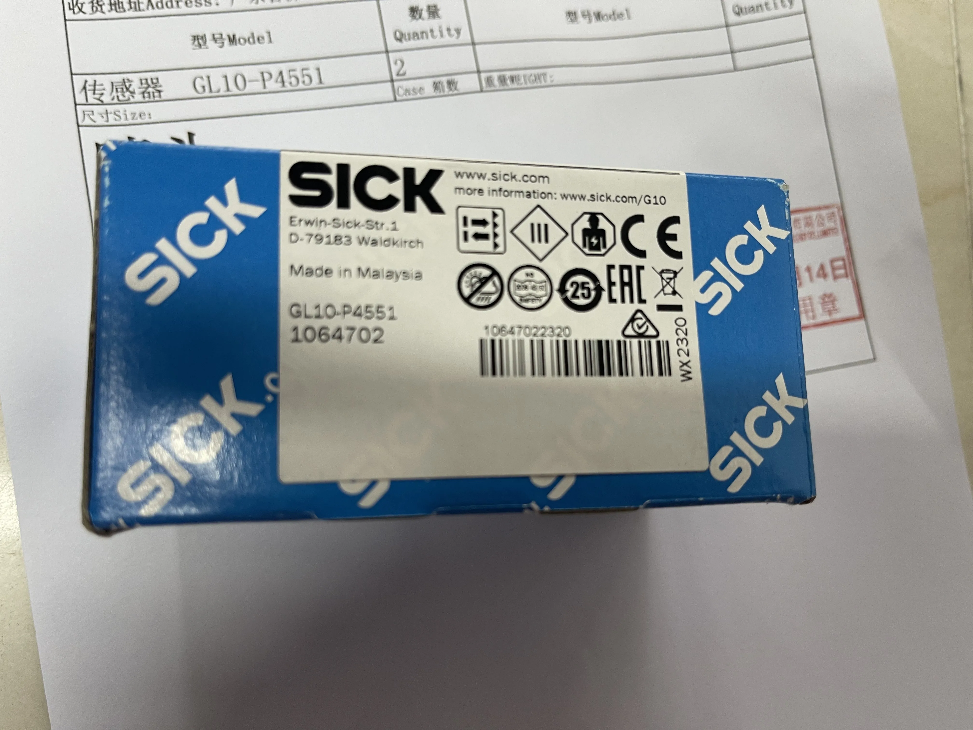 SICK Photoelectric Sensor duplicate GL10-P4551