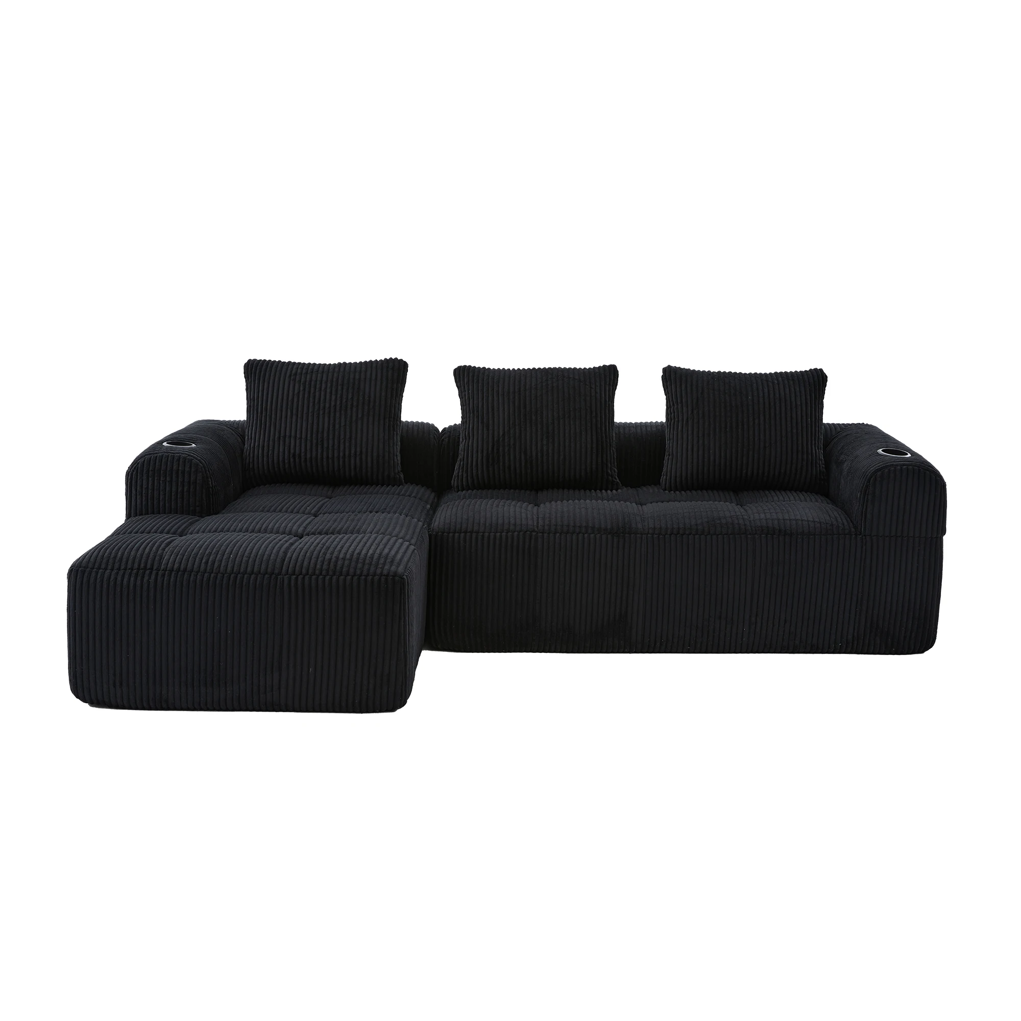 Sofa rétro velours vue 1