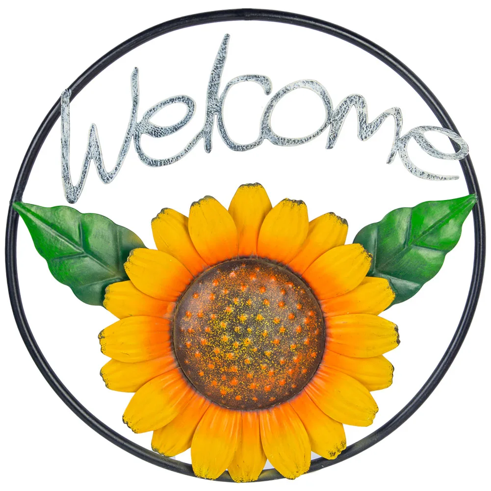 Metal Sunflower  with Welcome Sign