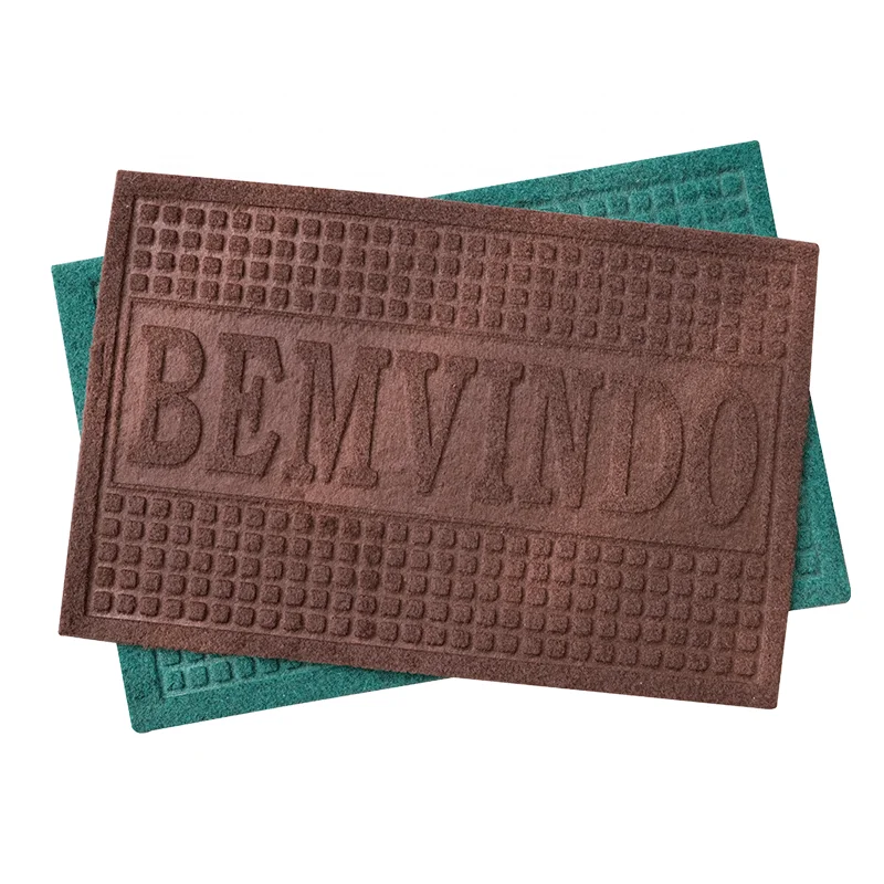 non slip embossed velour surface PVC door mat