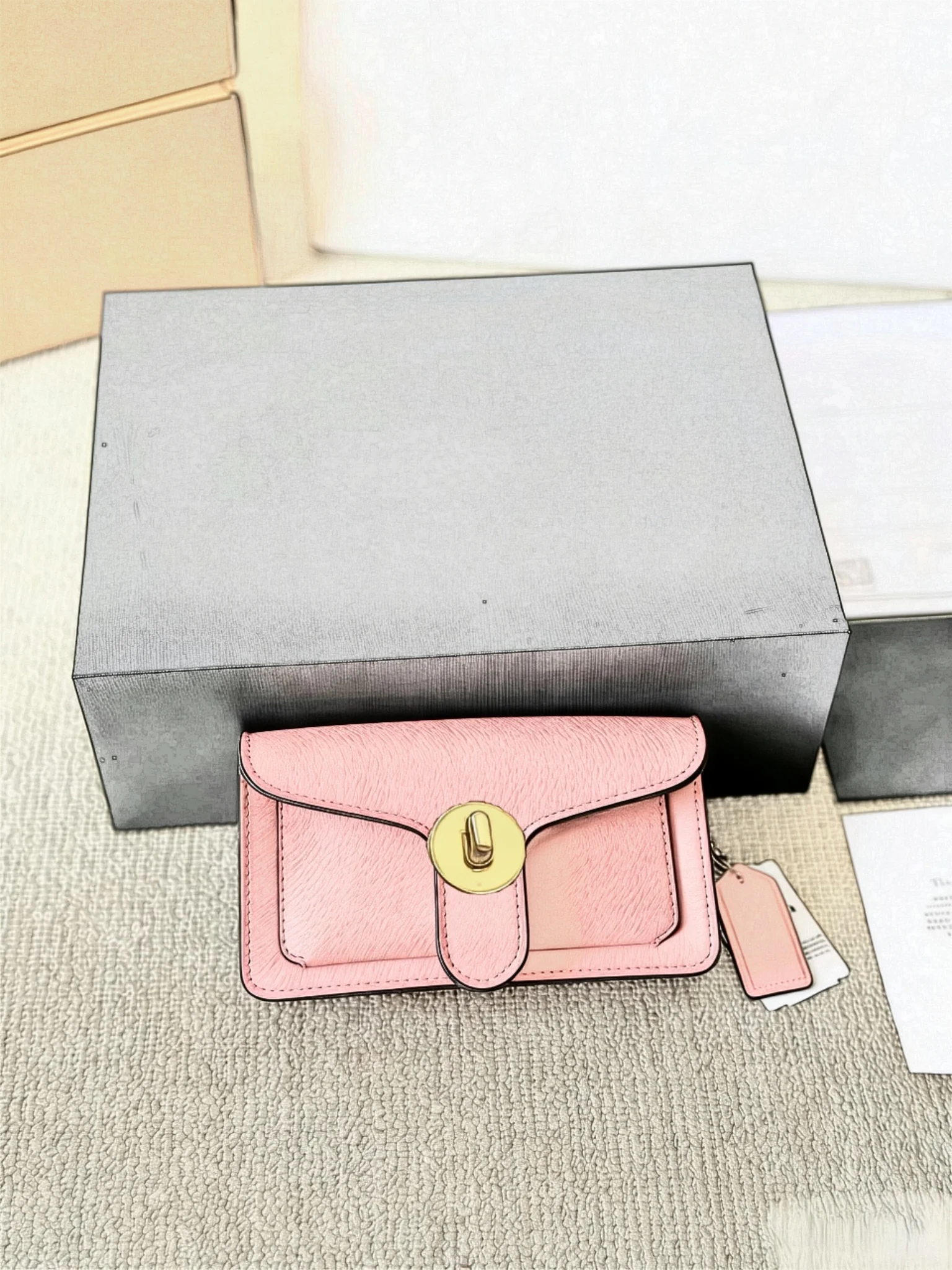 Women’s PU Bag Metal Chains Unique Design Single Strap Zip Closure Crossbody Shoulder Hand-Held Box-Style Stylish Small