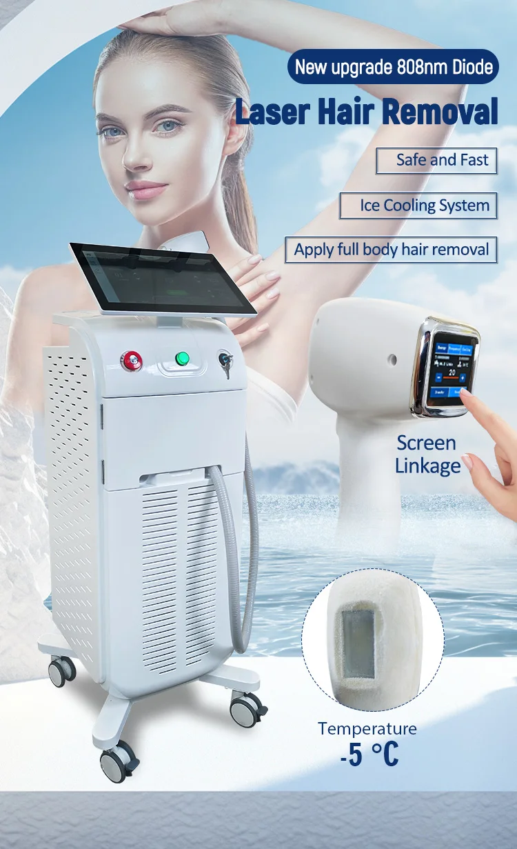 Professional 808nm Diode Laser Hair Removal Machine With 2500W Power Water Cooling 15.6inch Touch Screen