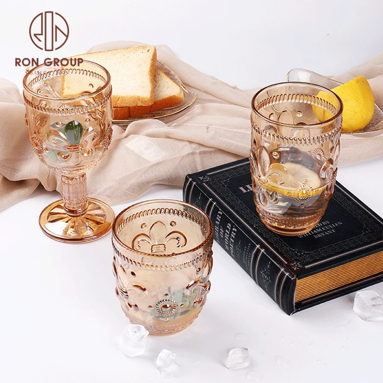 Custom Logo Engraved repurposed amber drinking glasses