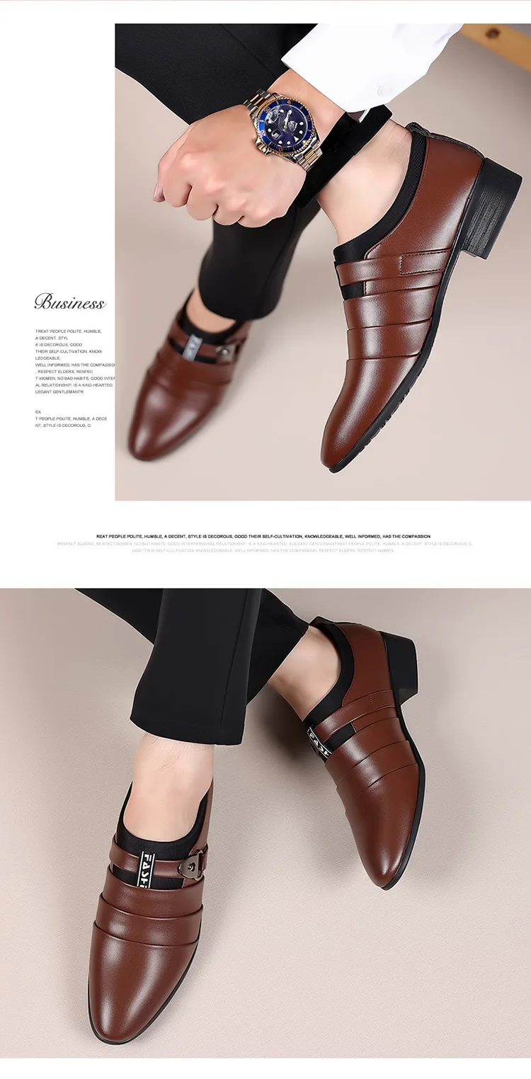 New leather shoes men's business formal shoes Korean men's large 