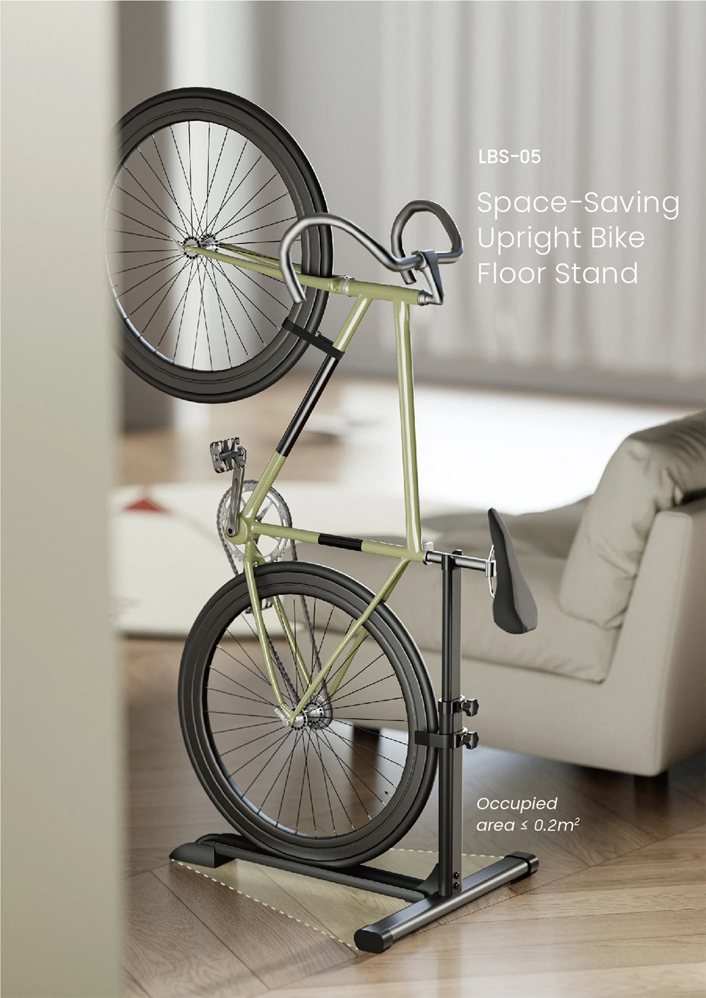 Lbs05 Freestanding Vertical Bike Stand Rack Upright Bicycle Floor