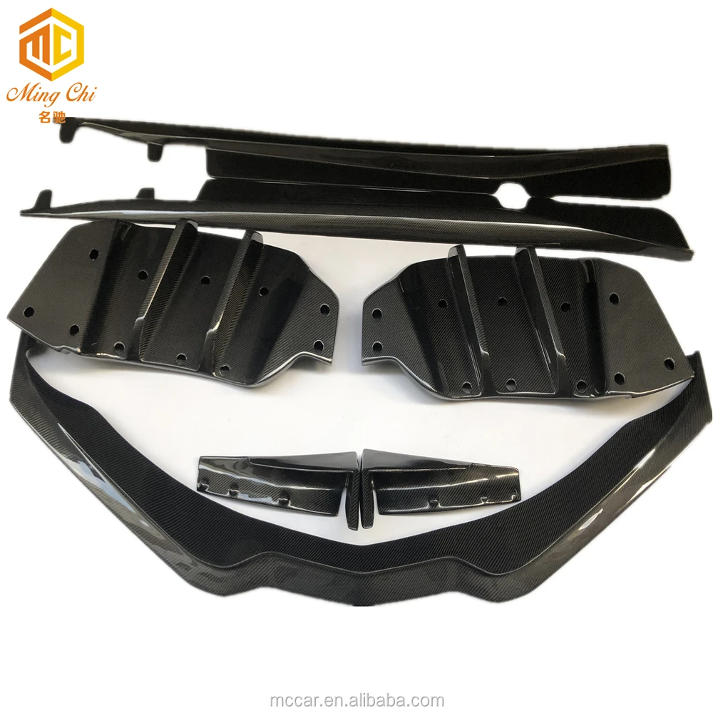 Carbon Fiber Body Kit Bumper Front Lip Diffuser Skirt IS Suitable For Chevrolet Corvette C7 Supercar