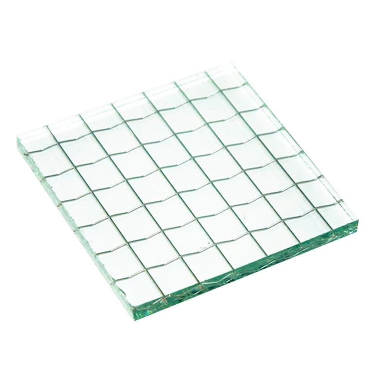 Low Cost 6mm 6.8mm Fire Resistant Tempered Building Glass Safety clear Wired Pattered Glass for Window Glass