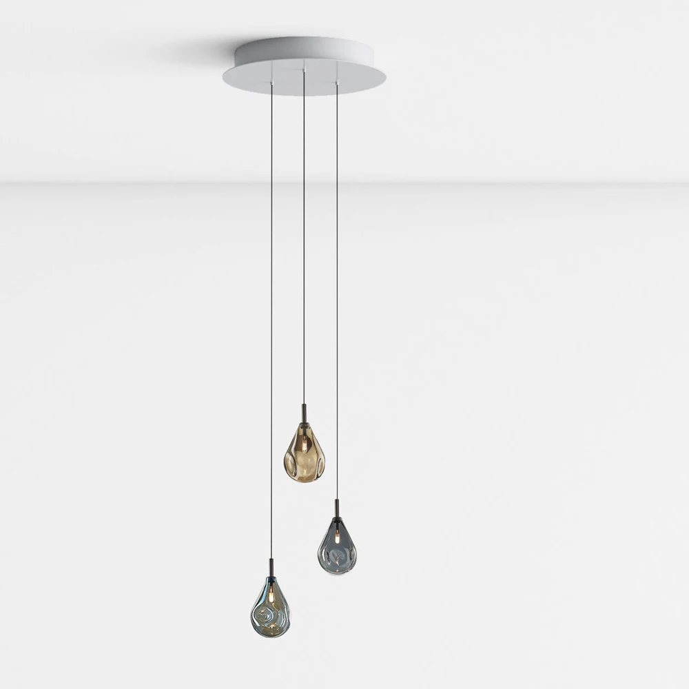 Modern Design Spiral Staircase Square Round Rectangle Chandelier Hanging Warm/white Pendant Lamp For Villa stairs Staircase