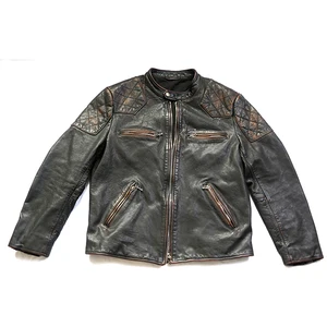Hot Sale Custom Motorcycle Black Pure Cowhide Leather Jacket Men High Quality