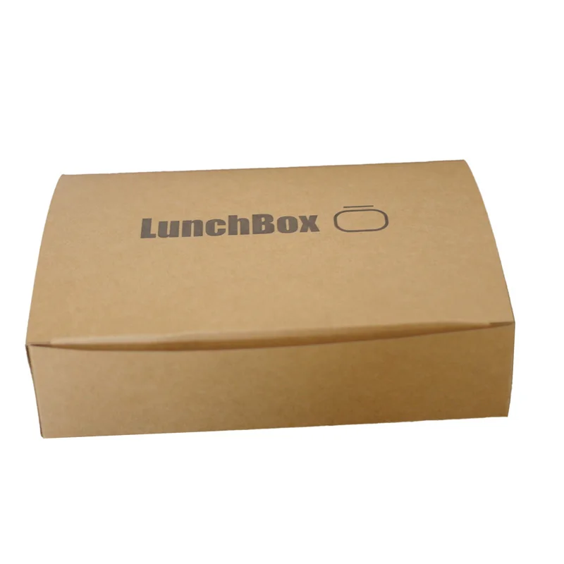 Bio Tek Rectangle Kraft Paper Cake / Lunch Box - with Secure Tab Handle -  10 1/4 x 6 x 6 3/4 - 100 count box