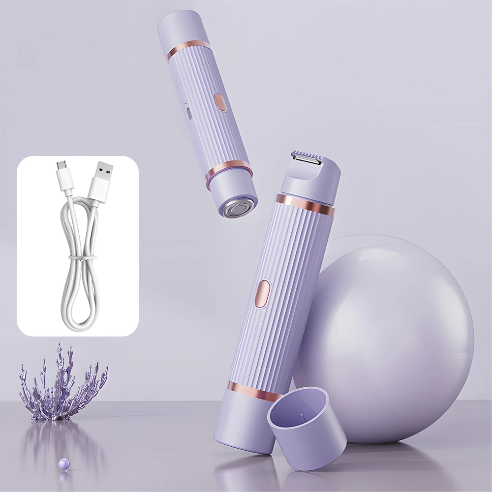 2 в 1 триммер для бикини женщин перезаряжаемый волос на лобке IPX7 Водонепроницаемая электробритва