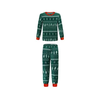 Family Matching Clothes Xmas Tree Snowflake Printed Parent-Child Christmas Pajamas Sets