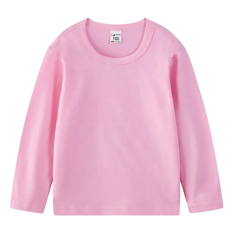 JL-10806 OEM Super 100% Cotton Round Neck Long Sleeve t Shirt Solid Color Blank Sportswear T-shirts