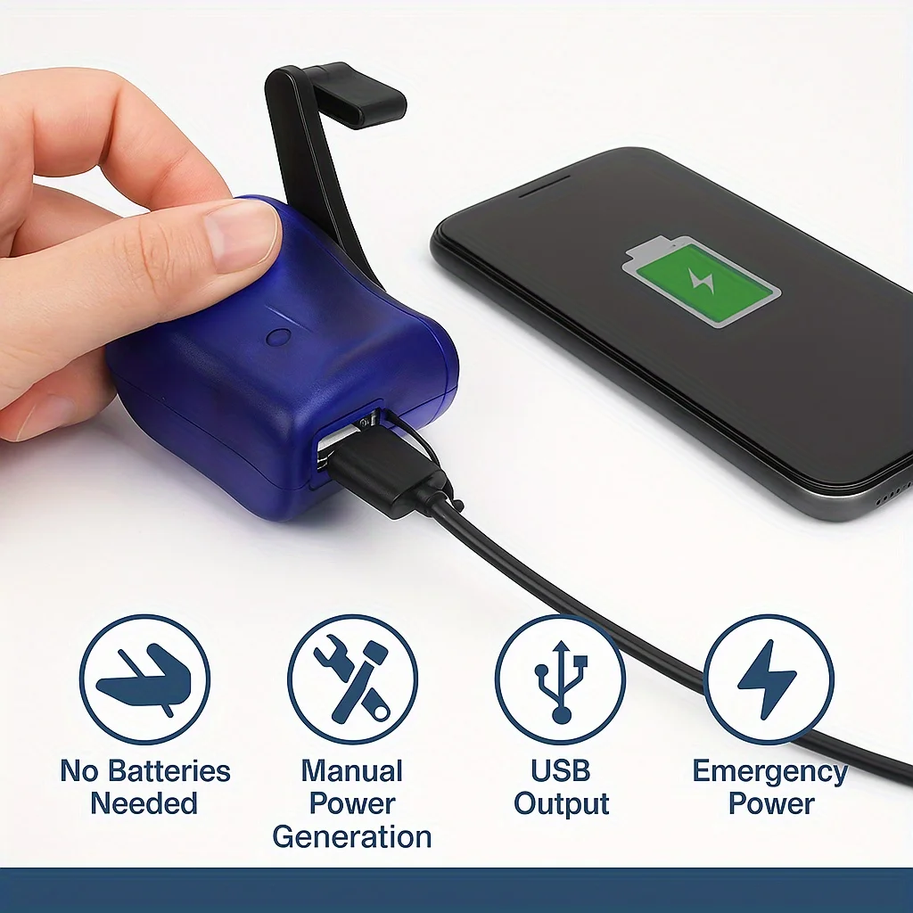 Hand Cranked Power Dynamo Generator Outdoor Emergency USB Charger for Mobile Phone Camera Travel Charger