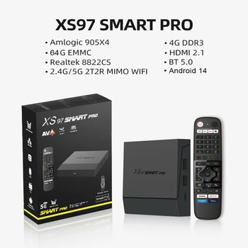 XS97 SMART PRO Android TV Box - Amlogic S905X4, 4GB RAM, 32GB