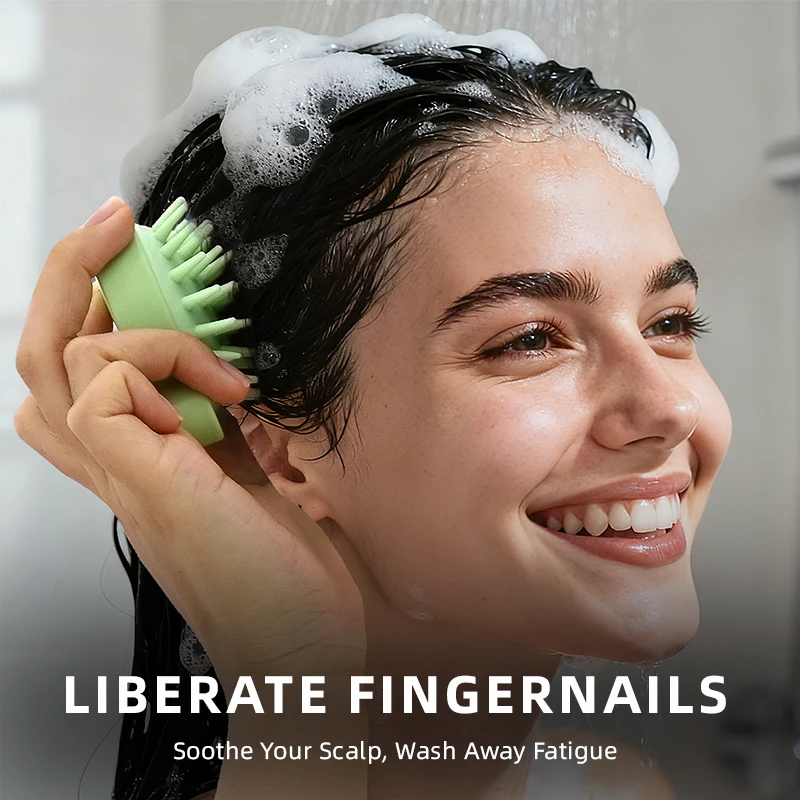 Professional Oval Scalp Exfoliator Detangling Shampoo Massager Comb Wet Dry Hair Brush ABS Silicone Brown Green Hooks Easy Dry Hc865177f04e64c02adc1625fc8d189a8X