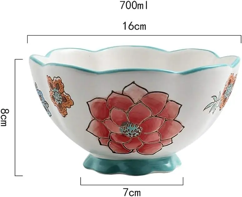 product fenn japanese style creative kawaii embossed flower design ceramic bowl 6 inch dinnerware set for restaurant ceramic salad bowl-65