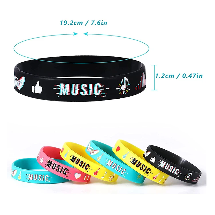 Customized Printing Brand Embossed John Cena Silicone Music Wristband Stephen Curry Rubber Bracelet