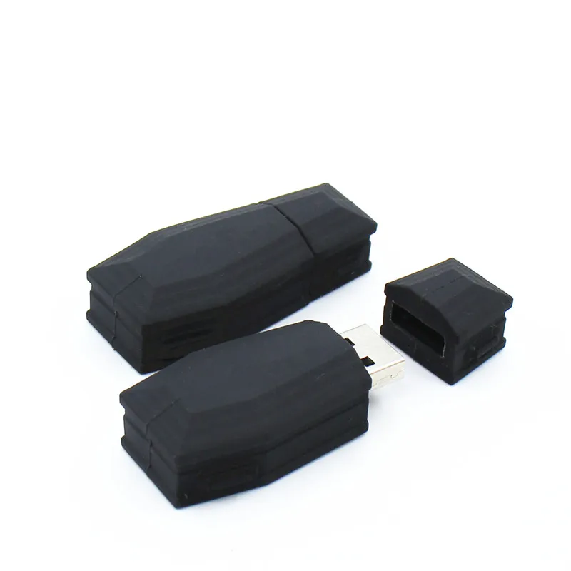 SL006Fast Speed 16GB Bulk Order Individualized Design with Key Ring Coffin Shape Silicon USB Flash Drive