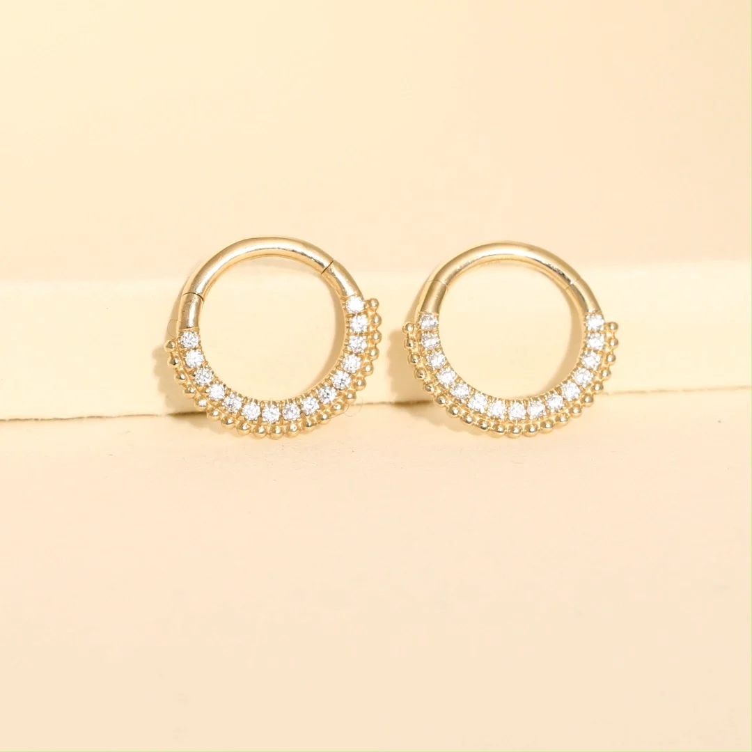 Audrey Fine 14k Solid Gold Diamond Earring Body Piercings