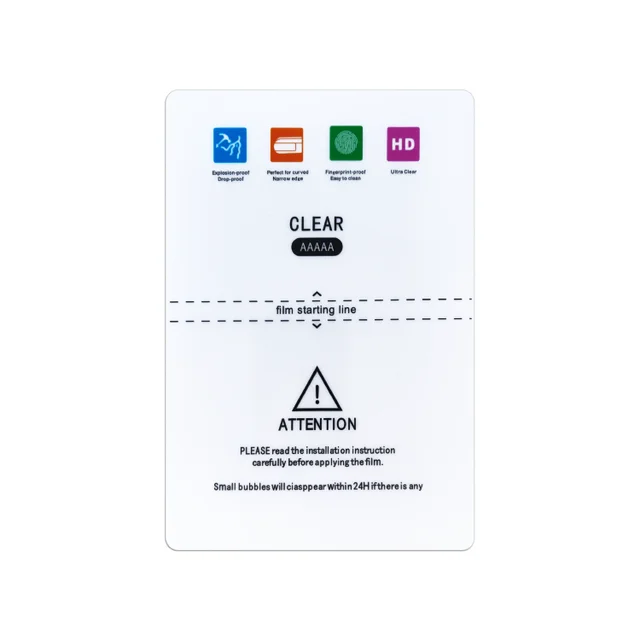 Factory Price Mobile Phone TPU Hydrogel Screen Protector 180*120mm Hydrogel Film For Cutting Machines