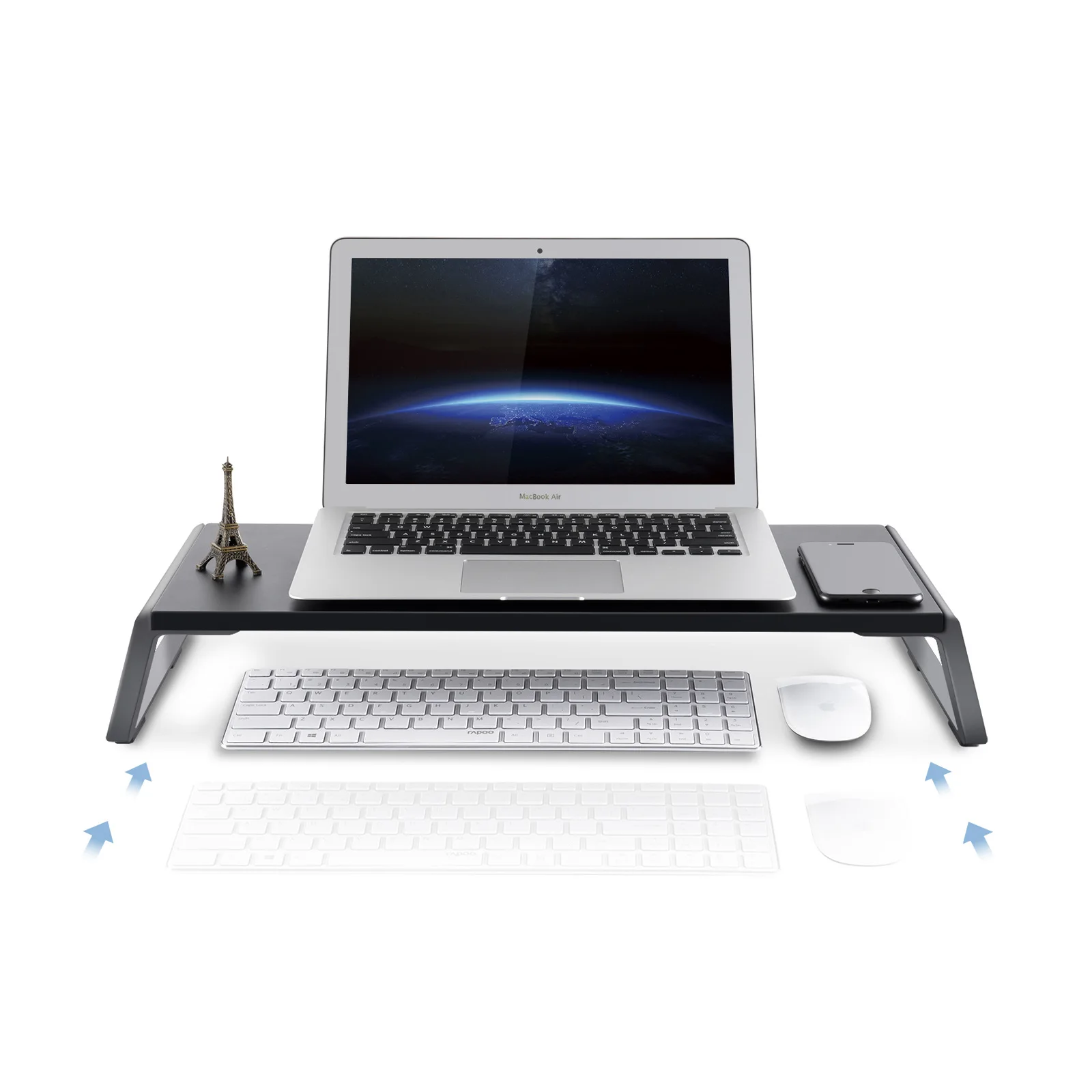 IKATAK New Metal PC Riser and Wood LCD Desk Monitor Stand Computer Desks