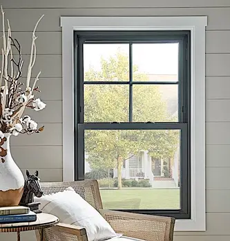 ALUFRONT Custom 36x60 High Quality Black Thermal Aluminum Triple Glaze Window Single and Double-hung windows for Villa House