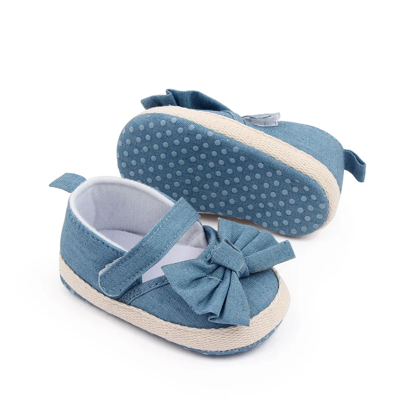Wholesale Beautiful Bow Design Soft Sole Newborn Infant Baby Girl Shoes manufacture
