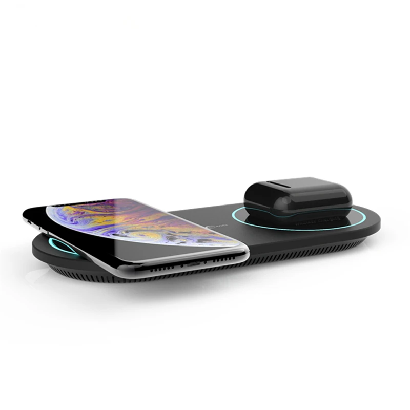 Беспроводное зарядное устройство MIQ для двух устройств 15 Вт 10 7 5 двойная Быстрая