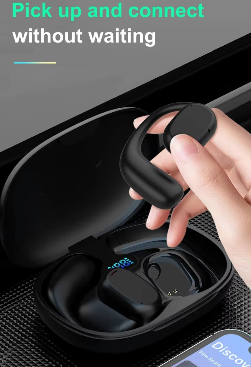 Frete grátis itens LED display touch control bluetooths fones de ouvido sem fio headset T280 esportes aberto earhook earbuds earphones