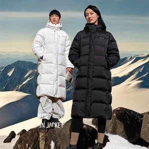 New Arrival Fashion Casual A/W Women Parka Women 90% 700 Filling Thick Long Puffer Goose Down Jacket Warm Winter Printed Knitted