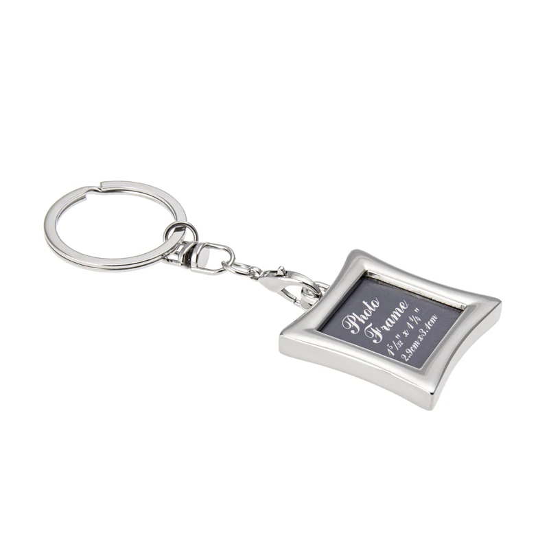 Custom Logo DIY Mini Picture Frame Metal Keychain Personalized Vintage Sublimation Keyring Blank Photo Frame Made of Zinc Alloy