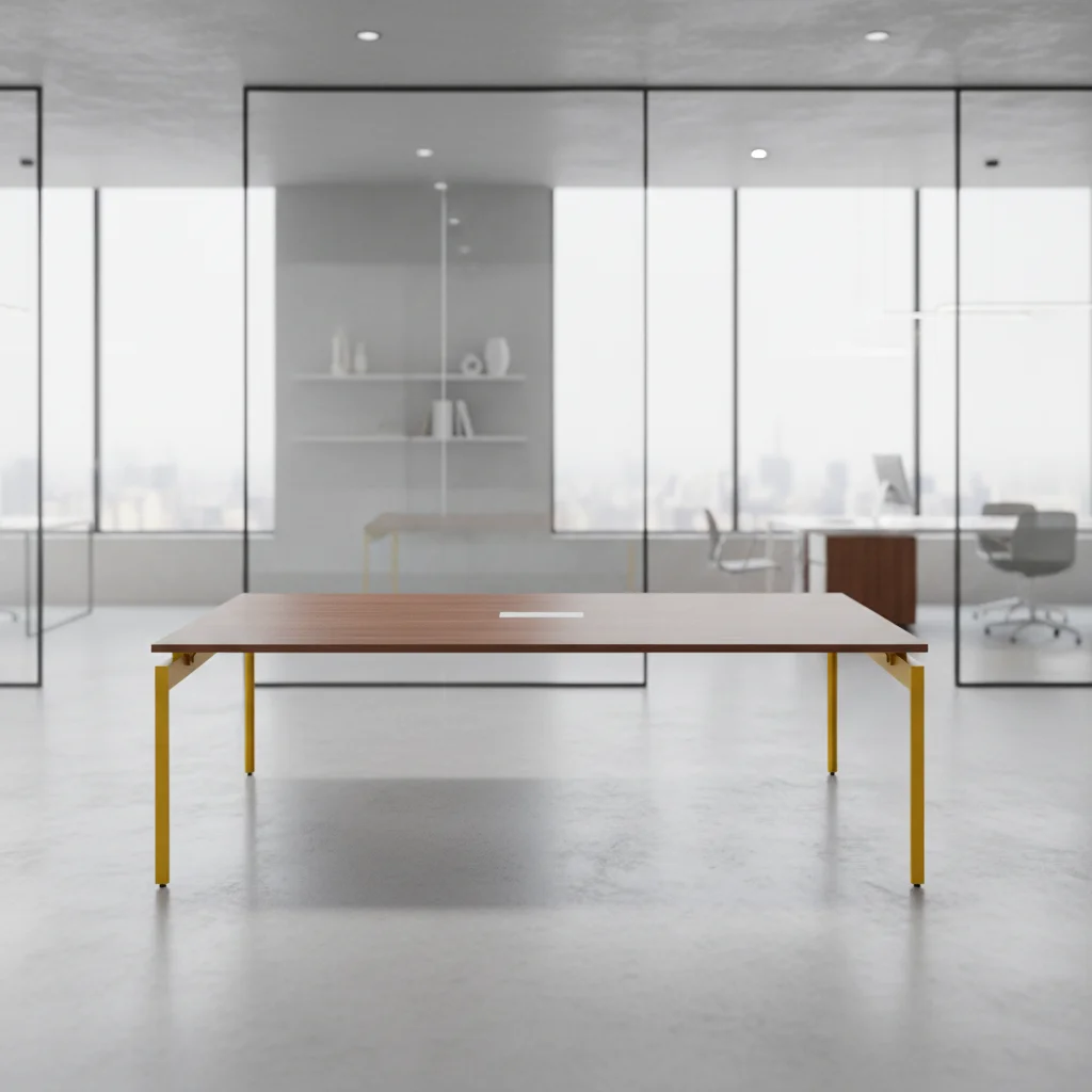 Small Extendable Convertible Meeting Table Wood Leg Durable Boardroom Design Compact Conference Setup Businesses Modern Storage 6