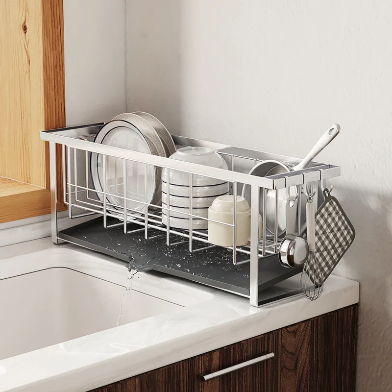Multi-functional Stainless Steel Kitchen Rack For Bowls Dishes Cutlery ...