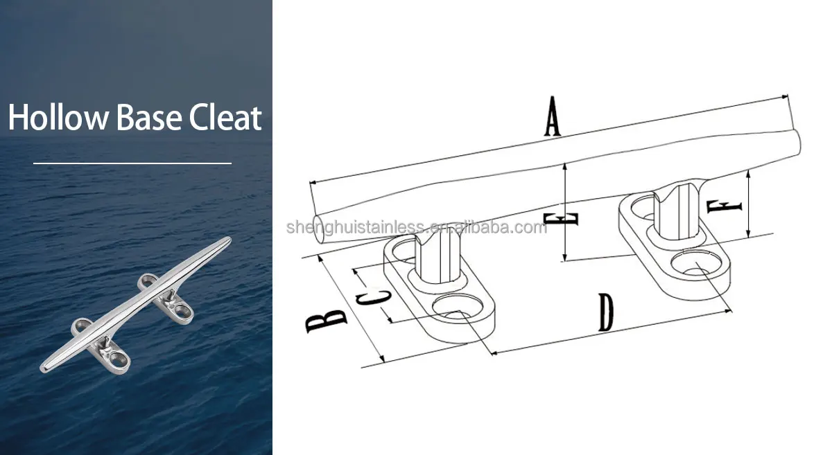 product docking mooring yacht hardware cleat foldaway cast g316 stainless steel 129mm 5-2