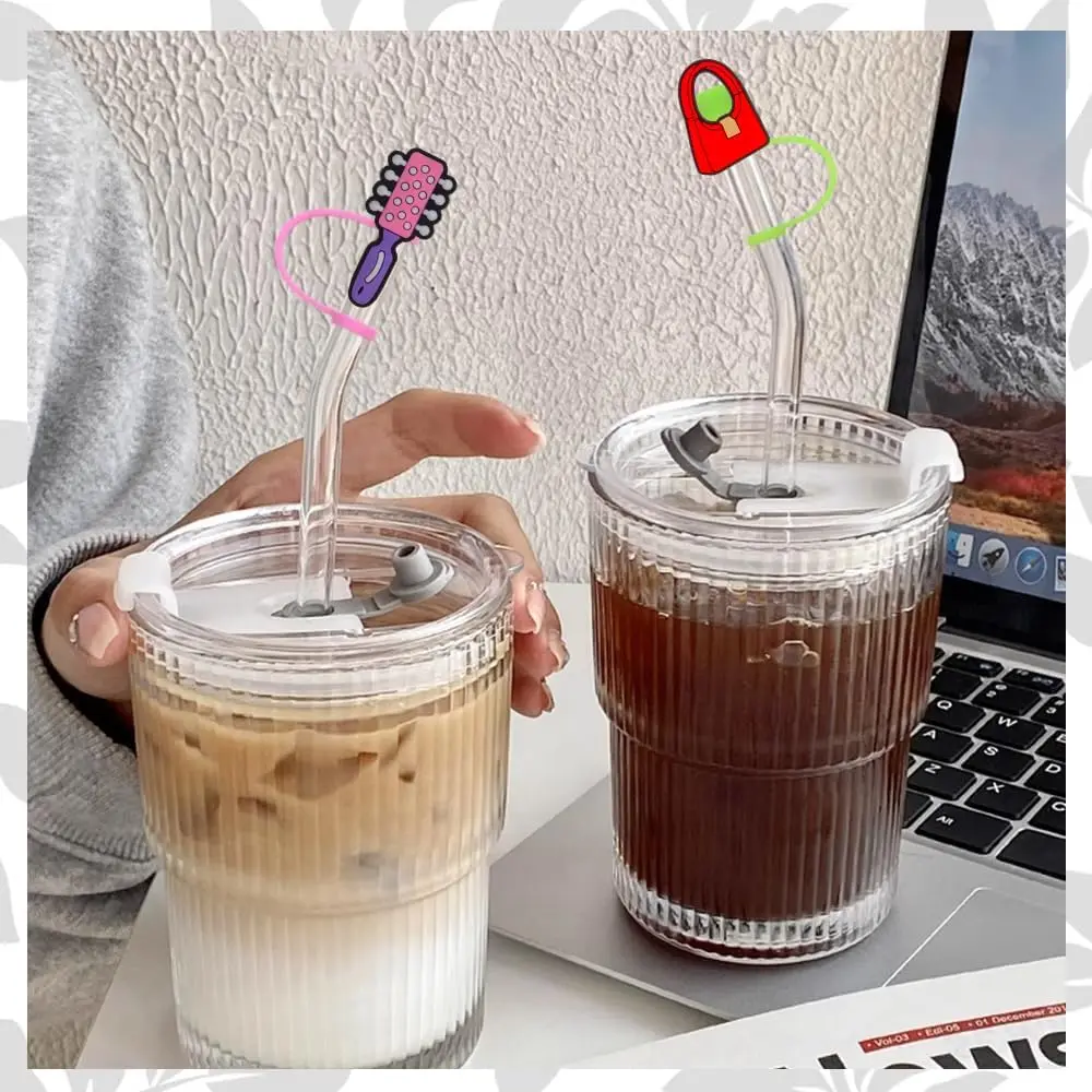 5-Pack Silicone Straw Covers Dust-Proof Glass Straw Caps for 40 oz Tumblers Water Bottles Compatible with Stanley Cups Bar Use