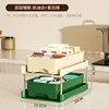 Double-layered low-rise, cream white and green