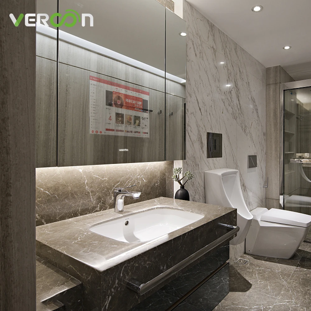 Vercon лучший косметический СВЕТОДИОДНЫЙ прямоугольный шкаф для лекарств с зеркалом Шкафы для ванной комнаты с зеркалами умные зеркала