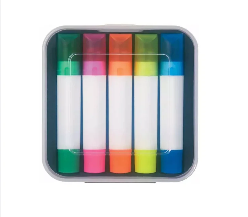 Mini 5 Colors Wax Gel Solid Highlighter Pen Set Gel Fluorescent