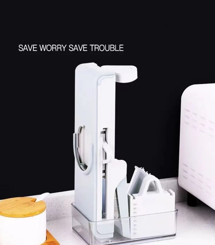 Smile mom 4 in 1 Vertical Vegetable Onion Potato Cutter Chopper Mandoline Slicer for Kitchen With Adjustable Blades