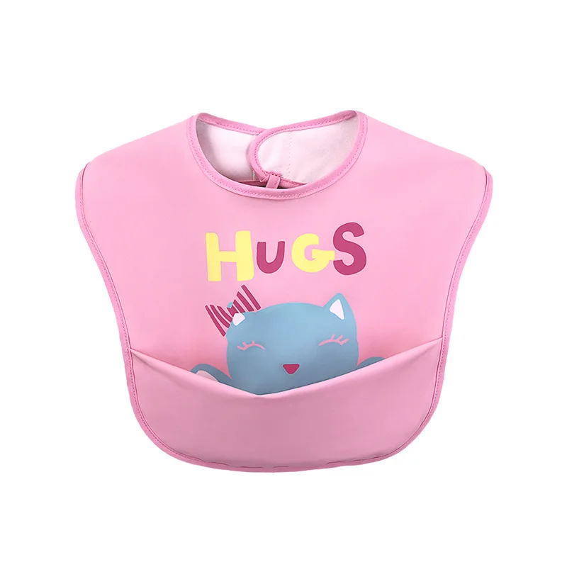 Waterproof detachable Baby Bibs Infant Toddler  Feeding Bib With Food Catcher Easy Clean & Washable Baby Art smock factory